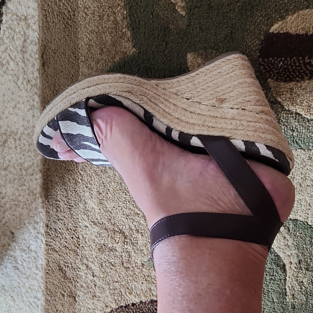Michael kors Wedge ankle wrap zebra sandal